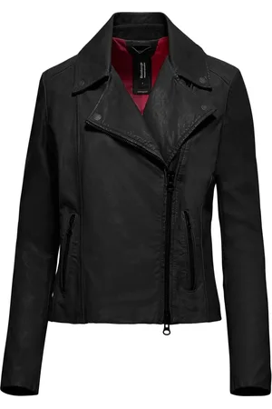 Bomboogie Femme, Vestes, Noir, Taille: 40 FR Distressed Leather Perfecto Jacket