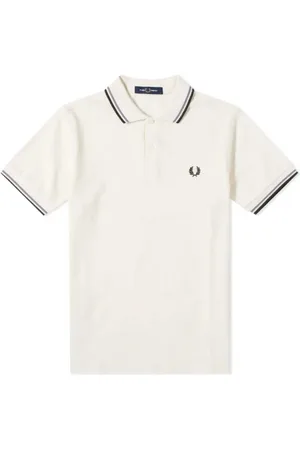 Fred Perry Homme, Tops, Blanc, Taille: L Polo Slim Fit à Double Liseré