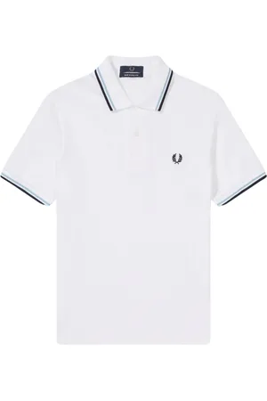 Fred Perry Homme, Tops, Blanc, Taille: S Polo Original à Double Liseré