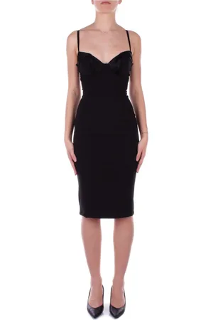 Elisabetta Franchi Femme, Robes, Noir, Taille: 44 FR Robe Noire avec Insert Zippé au Dos