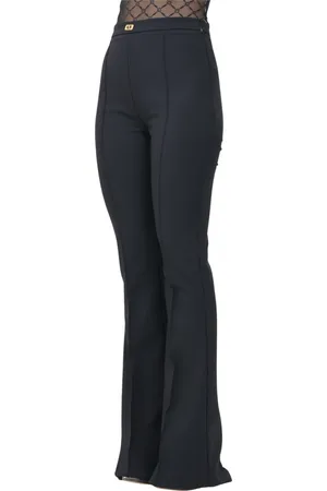 Elisabetta Franchi Femme, Pantalons, Noir, Taille: 34 FR Pantalon Noir Élégant Printemps Été