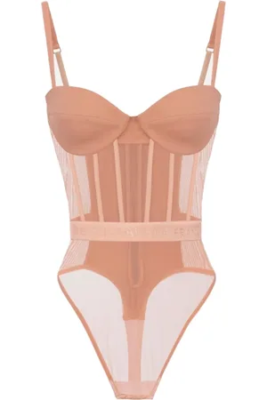 Elisabetta Franchi Femme, Tops, Rose, Taille: 42 FR Lingerie Bustier Sculpté avec Détails Transparents