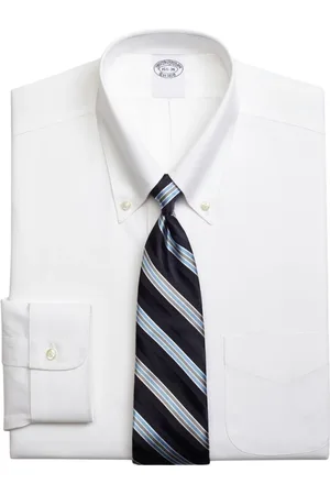 Brooks Brothers Homme, Chemises, Blanc, Taille: M Chemise habillée infroissable en coton Supima extensible coupe traditionnelle