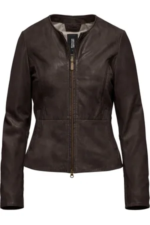 Bomboogie Femme, Vestes, Brun, Taille: 40 FR Veste en cuir Arya