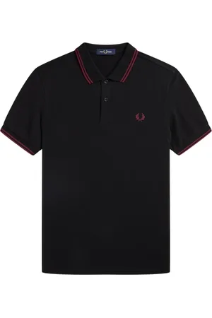Fred Perry Homme, Tops, Noir, Taille: L Polo Slim Fit à Double Liseré