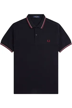 Fred Perry Homme, Tops, Bleu, Taille: M Polo Slim Fit à Double Liseré