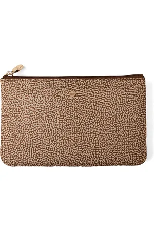 Borbonese Femme, Sacs, Brun, Taille: ONE Size Pochette Plate à Fermeture Éclair