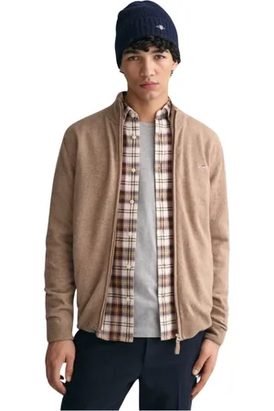 GANT Homme, Pulls, , Taille: S Cardigan Zippé en Laine d`Agneau Superfine