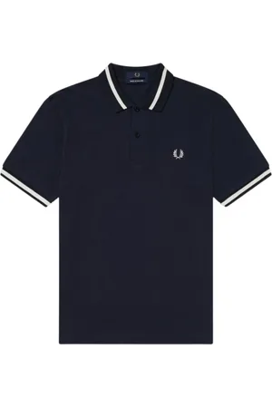 Fred Perry Homme, Tops, Bleu, Taille: 4XS Polo à Bord Unique