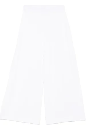 D.EXTERIOR Femme, Pantalons, Blanc, Taille: 42 FR Pantalon Blanc à Ourlet Côtelé
