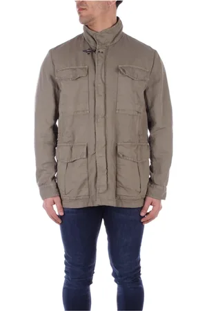 FAY Homme, Vestes, Vert, Taille: M Veste Verte à Fermeture Éclair et Quatre Poches Avant