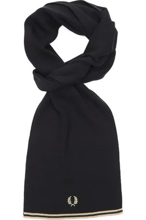 Fred Perry Homme, Accessoires, Noir, Taille: ONE Size Écharpe Double Ligne