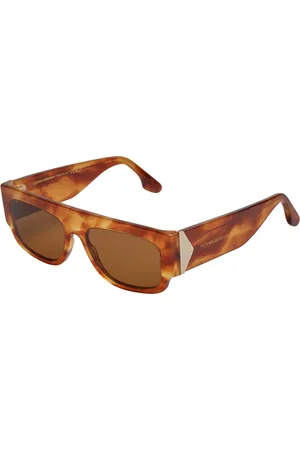 Victoria Beckham Femme, Accessoires, Brun, Taille: ONE Size Lunettes de soleil rectangulaires en acétate avec protection UV