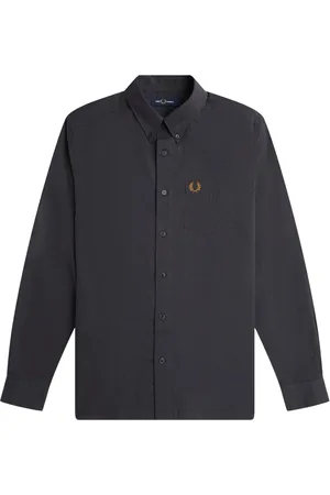 Fred Perry Homme, Chemises, Gris, Taille: M Chemise Grise Boutonnée Ancre