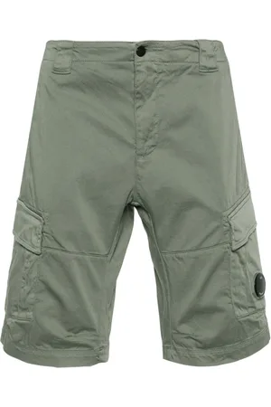 C.P. Company Homme, Shorts, Vert, Taille: XS Short Cargo Vert avec Détail de Lentille