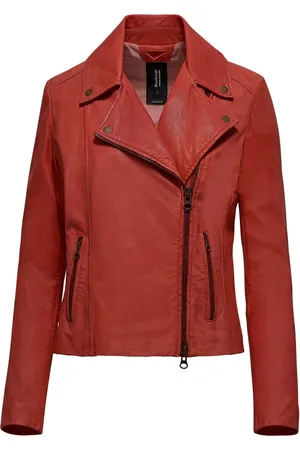 Bomboogie Femme, Vestes, Rouge, Taille: 44 FR Veste de motard en cuir