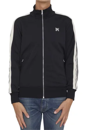 Palm Angels Homme, Sweatshirts et sweats à capuche, Noir, Taille: M Veste de survêtement à bandes contrastées