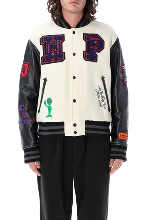 Heron Preston Homme, Vestes, Multicolore, Taille: M Blouson aviateur Varsity à écussons HP
