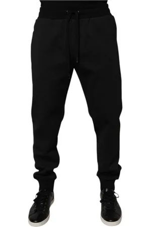 Dolce & Gabbana Homme, Pantalons, Noir, Taille: XL Jogger Pantalons de survêtement Noirs avec Détails du Logo