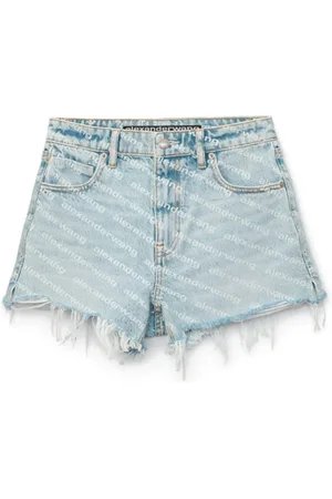 Alexander Wang Femme, Shorts, Bleu, Taille: W28 Logo Print Short Jeans