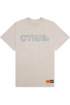 Heron Preston Homme, Tops, Gris, Taille: M T-shirt Logo Strass en Coton