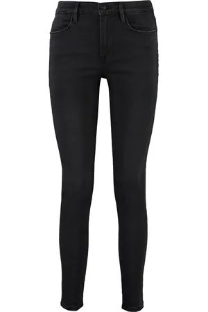 Frame Femme, Jeans, Noir, Taille: W31 Jeans Skinny Taille Haute à Boutons Métalliques