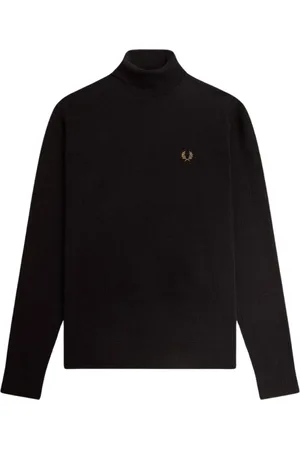 Fred Perry Homme, Pulls, Noir, Taille: S Col Roulé Montant