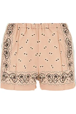 Palm Angels Femme, Shorts, , Taille: 38 FR Short Short Imprimé en Mélange de Lin