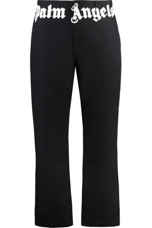 Palm Angels Homme, Pantalons, Noir, Taille: L Pantalon de survêtement en coton à imprimé logo