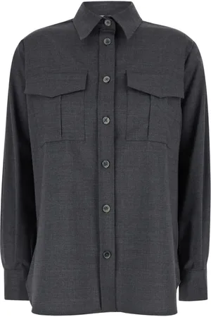 P.A.R.O.S.H. Femme, Blouses et Chemises, Gris, Taille: 38 FR Chemise à Col Classique