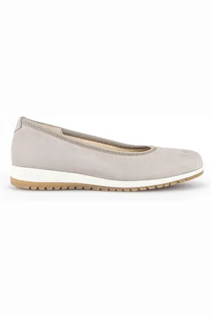 Gabor Femme, Chaussures, Gris, Taille: 40 EU Ballerines en cuir et lin