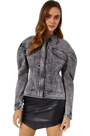 Norma Kamali Femme, Vestes, Gris, Taille: 42 FR Veste en jean grise