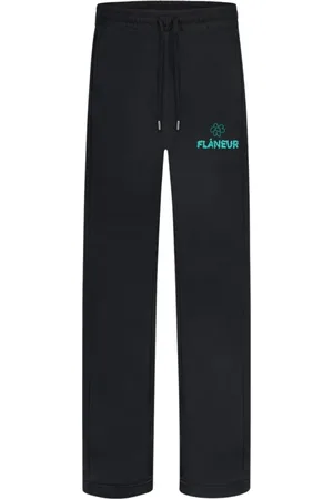 FLÂNEUR Flâneur, Homme, Pantalons, Noir, Taille: L Jogging noir avec dessins de fleurs