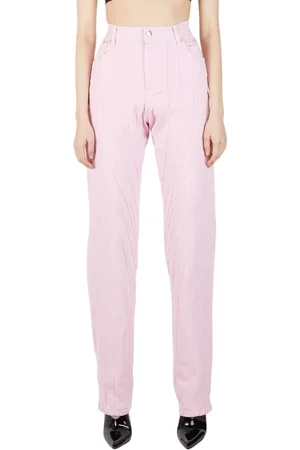 MUGLER Femme, Jeans, Rose, Taille: 36 FR Jean à Panneaux Structurés