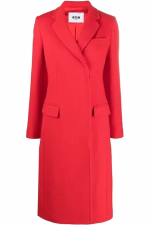 Msgm Femme, Manteaux, Rouge, Taille: 38 FR Manteau Croisé Tailleur