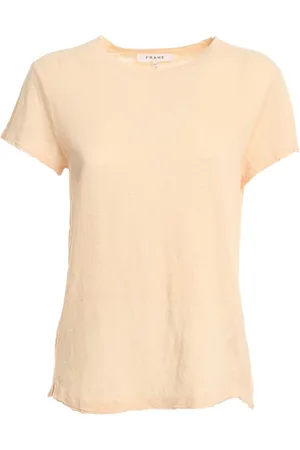 Frame Femme, Tops, Rose, Taille: 36 FR T-shirt en lin facile à porter