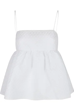 Cecilie Bahnsen Femme, Tops, Blanc, Taille: 40 FR Débardeur ajustable avec cordon de serrage