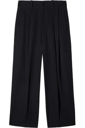 OFF-WHITE Homme, Pantalons, Noir, Taille: L Pantalon Noir Tailleur en Laine avec Détails de Pinces