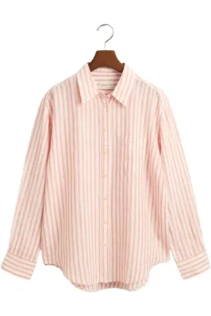 GANT Femme, Blouses et Chemises, Multicolore, Taille: 36 FR Chemise en lin