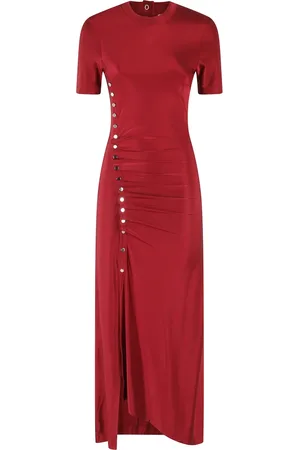Paco rabanne Femme, Robes, Rouge, Taille: 36 FR Robe en soie