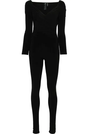 Norma Kamali Femme, Combinaisons et Ensembles, Noir, Taille: 40 FR Combinaison une pièce à épaules dénudées