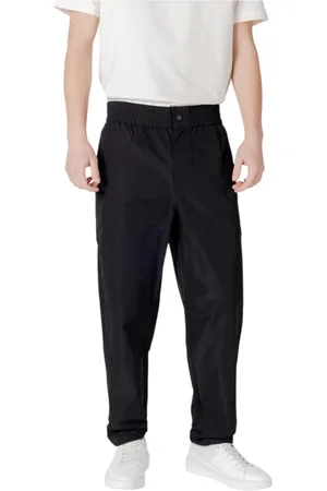 Calvin Klein Homme, Pantalons, Noir, Taille: W33 Pantalon noir en polyester à lacets avec poches
