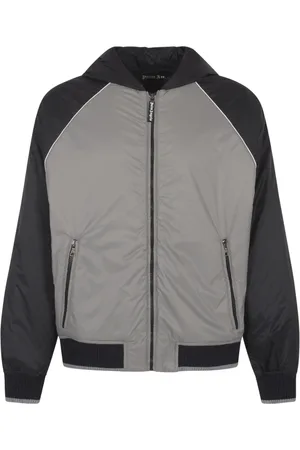 Palm Angels Homme, Vestes, Gris, Taille: L Coupe-vent Logo Courbe
