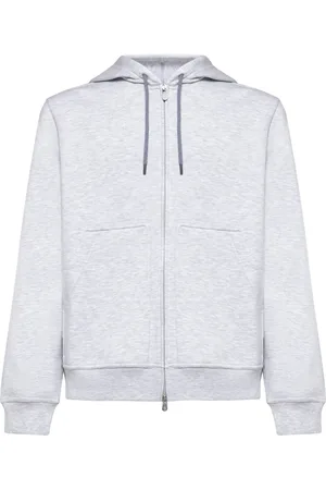 Brunello Cucinelli Homme, Sweatshirts et sweats à capuche, Gris, Taille: M Pull Zippé