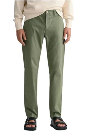 GANT Homme, Pantalons, Vert, Taille: W40 Pantalon Chino Coupe Slim Hallden