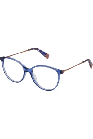 Furla Femme, Accessoires, Bleu, Taille: ONE Size Lunettes avec montures en métal et acétate bleu