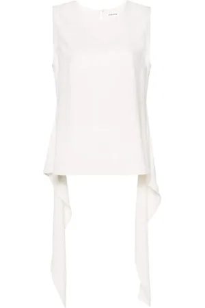 P.A.R.O.S.H. Femme, Tops, Blanc, Taille: 40 FR Blouse Asymétrique Sans Manches