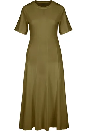 Bomboogie Femme, Robes, Vert, Taille: 36 FR cotton long dress