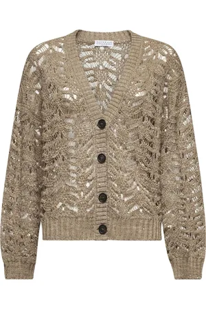 Brunello Cucinelli Femme, Pulls, , Taille: 40 FR Pull en maille à sequins col en V