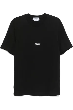 Msgm Homme, Tops, Noir, Taille: XL T-shirt à Col Rond